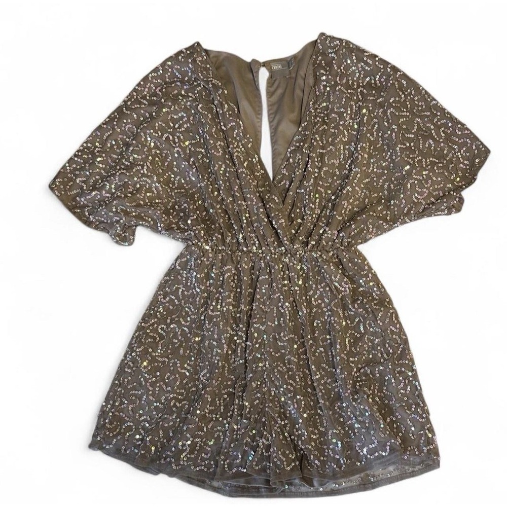 ASOS Women's Sequin Romper Sparkly Short Jumpsuit Party Festival Outfit Size 6